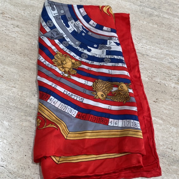 Vintage SILK SCARF 🧣 the 12 horoscopes The Sun I. MAGNIN & Co 28” by 29” - Picture 15 of 16